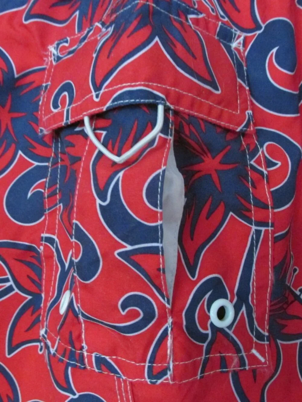 ISLANDER BOY'S SIZE 6 / 7 SWIM TRUNKS RED, BLUE HAWAIIAN SUIT WEAR BOARD NWT